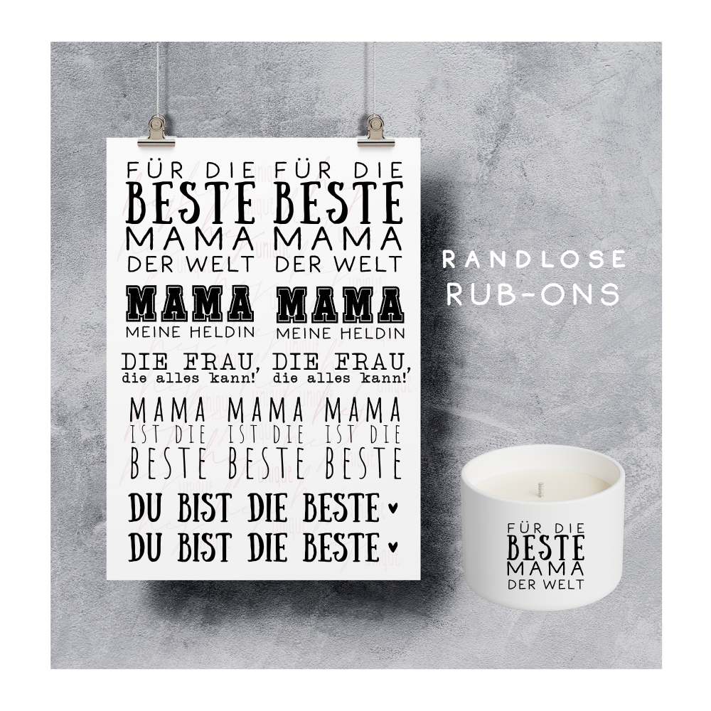Rub On Aufkleber Mama ist die Beste A5