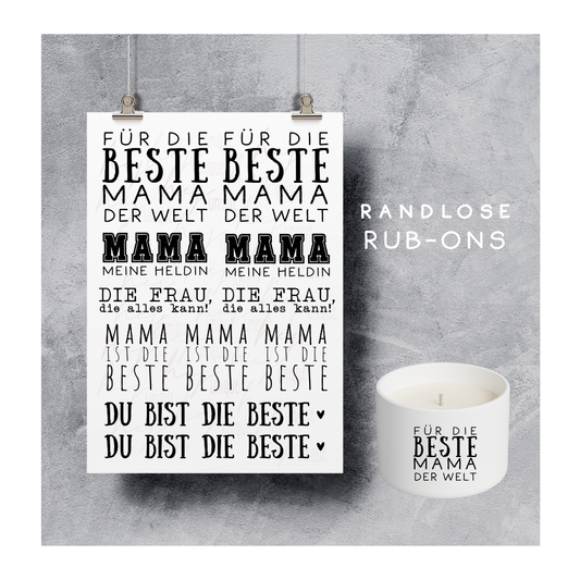 Rub On Aufkleber Mama ist die Beste A5