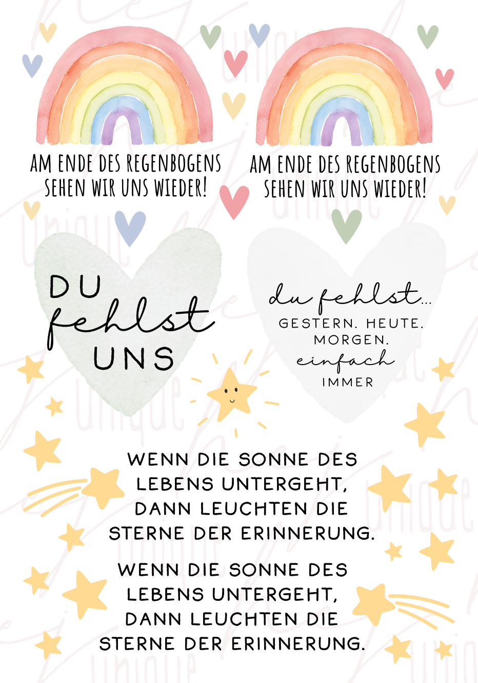 Rub On Aufkleber Trauer Regenbogen A5 Warum du unsere Rub-Ons lieben wirst:  ✔ Randloser Premium-Look   ✔ Besondere Haptik   ✔ Präzise Platzierung dank transparenter Trägerfolie  ✔ Wasser- und kratzfest // Hitze- und UV-beständig   ✔ Starke Haftung auf Glas, Keramik, Holz, Raysin u.v.m.  ✔ Langlebig und hochwertig verarbeitet  ✔ Auch gewerblich nutzbar – keine zusätzliche Lizenz nötig