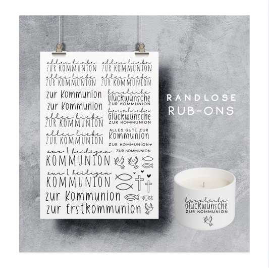 Rub On Aufkleber "Kommunion 3" A5