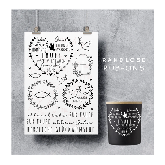 Rub On Aufkleber Taufe Glaube Kirche A5