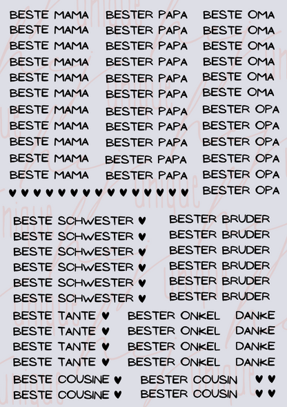 Rub On Aufkleber Kugelschreiber Family Friends& Others Mini zb Warum du unsere Rub-Ons lieben wirst:  ✔ Randloser Premium-Look   ✔ Besondere Haptik   ✔ Präzise Platzierung dank transparenter Trägerfolie  ✔ Wasser- und kratzfest // Hitze- und UV-beständig   ✔ Starke Haftung auf Glas, Keramik, Holz, Raysin u.v.m.  ✔ Langlebig und hochwertig verarbeitet  ✔ Auch gewerblich nutzbar – keine zusätzliche Lizenz nötig