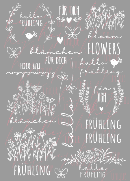 Rub On Aufkleber Frühling A5 Warum du unsere Rub-Ons lieben wirst:  ✔ Randloser Premium-Look   ✔ Besondere Haptik   ✔ Präzise Platzierung dank transparenter Trägerfolie  ✔ Wasser- und kratzfest // Hitze- und UV-beständig   ✔ Starke Haftung auf Glas, Keramik, Holz, Raysin u.v.m.  ✔ Langlebig und hochwertig verarbeitet  ✔ Auch gewerblich nutzbar – keine zusätzliche Lizenz nötig