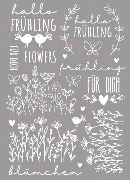 Rub On Aufkleber Frühling XL A5 Warum du unsere Rub-Ons lieben wirst:  ✔ Randloser Premium-Look   ✔ Besondere Haptik   ✔ Präzise Platzierung dank transparenter Trägerfolie  ✔ Wasser- und kratzfest // Hitze- und UV-beständig   ✔ Starke Haftung auf Glas, Keramik, Holz, Raysin u.v.m.  ✔ Langlebig und hochwertig verarbeitet  ✔ Auch gewerblich nutzbar – keine zusätzliche Lizenz nötig