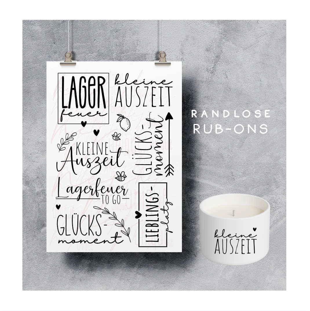 Rub On Aufkleber Lagerfeuer Glücksmoment Sprüche Kerzen Fackeln A5 Warum du unsere Rub-Ons lieben wirst:  ✔ Randloser Premium-Look   ✔ Besondere Haptik   ✔ Präzise Platzierung dank transparenter Trägerfolie  ✔ Wasser- und kratzfest // Hitze- und UV-beständig   ✔ Starke Haftung auf Glas, Keramik, Holz, Raysin u.v.m.  ✔ Langlebig und hochwertig verarbeitet  ✔ Auch gewerblich nutzbar – keine zusätzliche Lizenz nötig