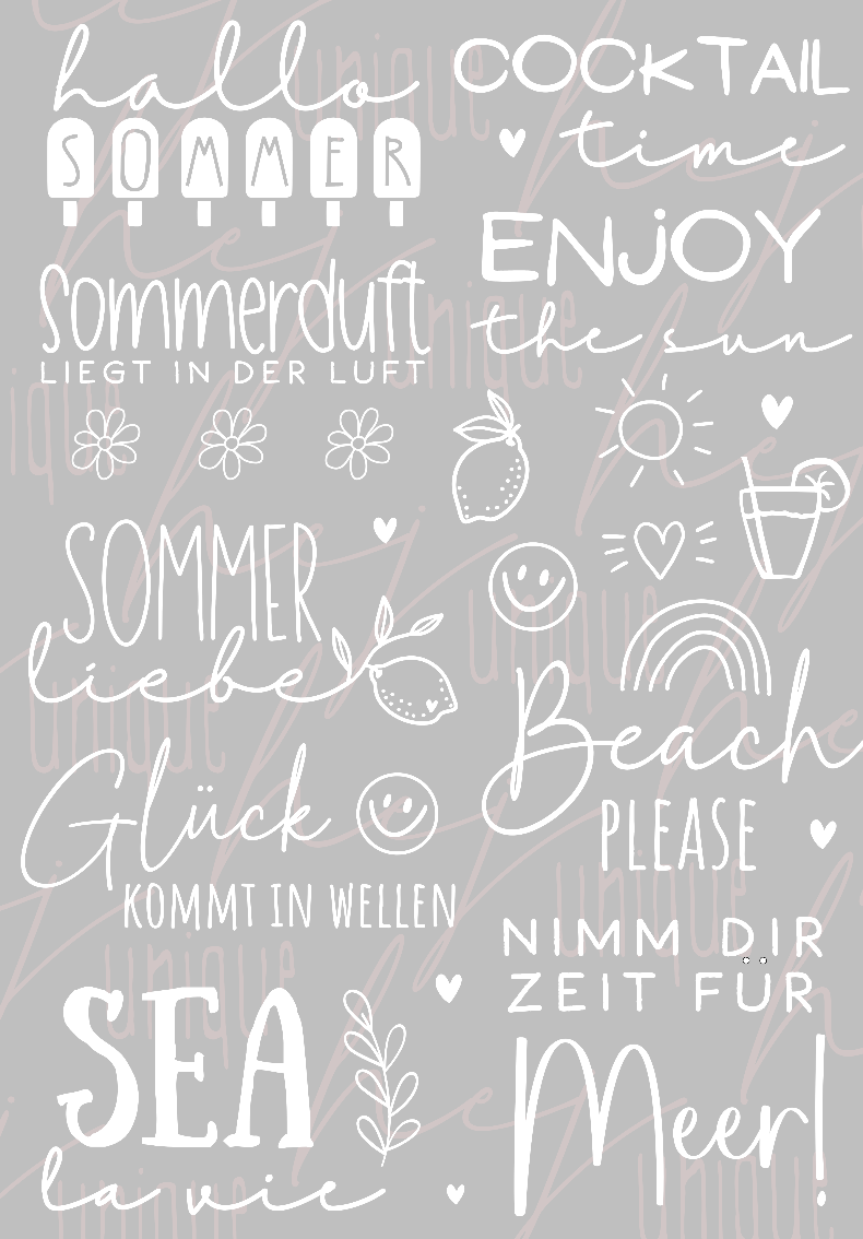 Rub On Aufkleber Sommerliebe A5 Warum du unsere Rub-Ons lieben wirst:  ✔ Randloser Premium-Look   ✔ Besondere Haptik   ✔ Präzise Platzierung dank transparenter Trägerfolie  ✔ Wasser- und kratzfest // Hitze- und UV-beständig   ✔ Starke Haftung auf Glas, Keramik, Holz, Raysin u.v.m.  ✔ Langlebig und hochwertig verarbeitet  ✔ Auch gewerblich nutzbar – keine zusätzliche Lizenz nötig