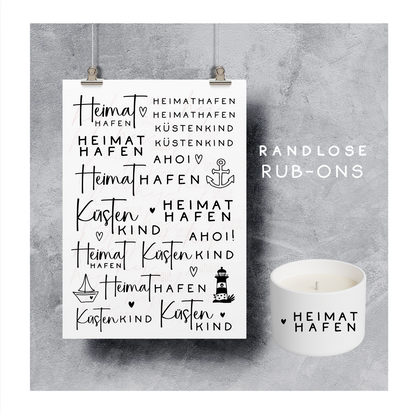 Rub On Aufkleber Heimathafen Küstenkind Maritim Ahoi A5 Warum du unsere Rub-Ons lieben wirst:  ✔ Randloser Premium-Look   ✔ Besondere Haptik   ✔ Präzise Platzierung dank transparenter Trägerfolie  ✔ Wasser- und kratzfest // Hitze- und UV-beständig   ✔ Starke Haftung auf Glas, Keramik, Holz, Raysin u.v.m.  ✔ Langlebig und hochwertig verarbeitet  ✔ Auch gewerblich nutzbar – keine zusätzliche Lizenz nötig