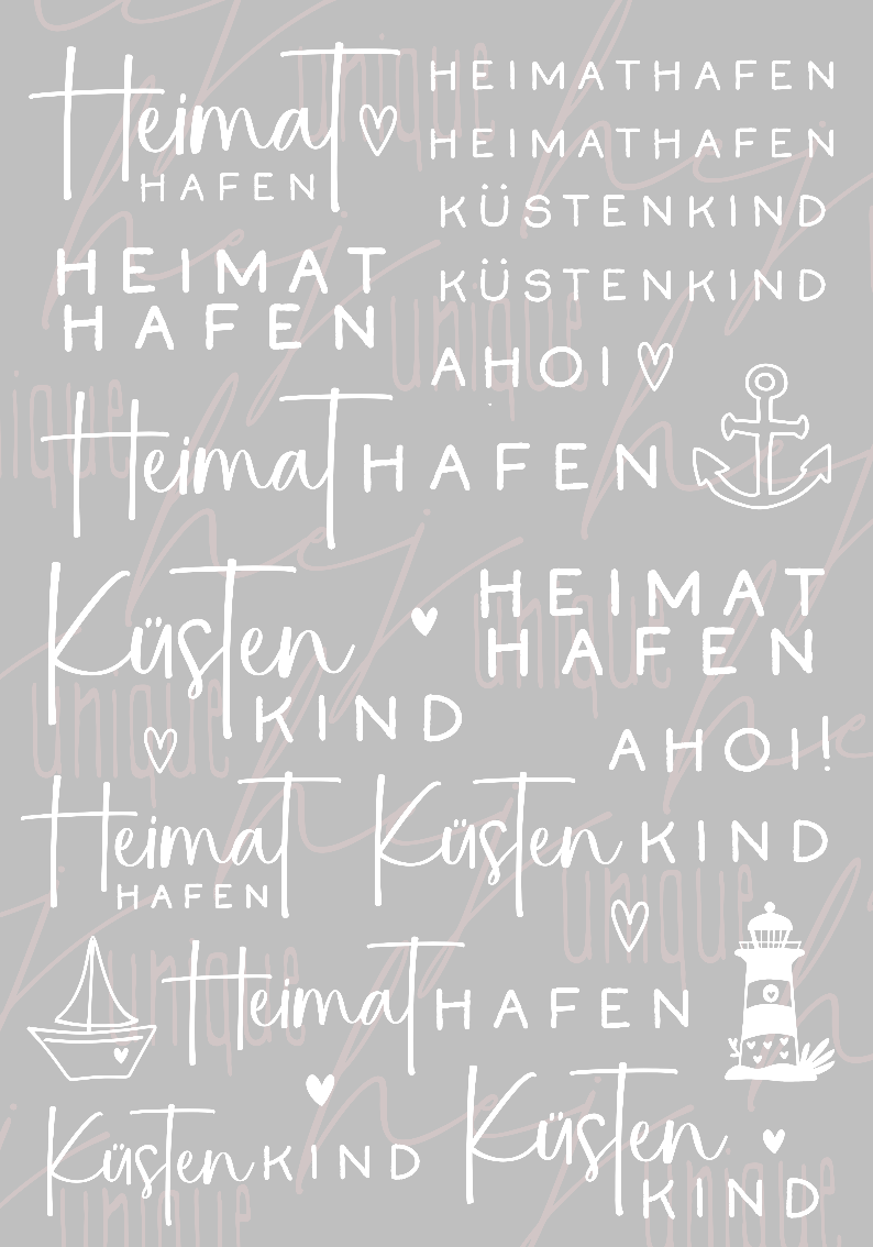 Rub On Aufkleber Heimathafen Küstenkind Maritim Ahoi A5 Warum du unsere Rub-Ons lieben wirst:  ✔ Randloser Premium-Look   ✔ Besondere Haptik   ✔ Präzise Platzierung dank transparenter Trägerfolie  ✔ Wasser- und kratzfest // Hitze- und UV-beständig   ✔ Starke Haftung auf Glas, Keramik, Holz, Raysin u.v.m.  ✔ Langlebig und hochwertig verarbeitet  ✔ Auch gewerblich nutzbar – keine zusätzliche Lizenz nötig