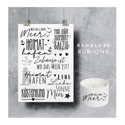 Rub On Aufkleber Maritim A5 DIY Warum du unsere Rub-Ons lieben wirst:  ✔ Randloser Premium-Look   ✔ Besondere Haptik   ✔ Präzise Platzierung dank transparenter Trägerfolie  ✔ Wasser- und kratzfest // Hitze- und UV-beständig   ✔ Starke Haftung auf Glas, Keramik, Holz, Raysin u.v.m.  ✔ Langlebig und hochwertig verarbeitet  ✔ Auch gewerblich nutzbar – keine zusätzliche Lizenz nötig