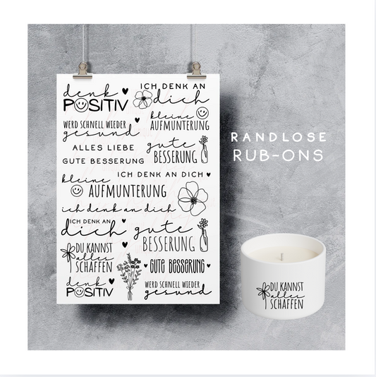 Rub On Aufkleber Gute Besserung A5 Warum du unsere Rub-Ons lieben wirst:  ✔ Randloser Premium-Look   ✔ Besondere Haptik   ✔ Präzise Platzierung dank transparenter Trägerfolie  ✔ Wasser- und kratzfest // Hitze- und UV-beständig   ✔ Starke Haftung auf Glas, Keramik, Holz, Raysin u.v.m.  ✔ Langlebig und hochwertig verarbeitet  ✔ Auch gewerblich nutzbar – keine zusätzliche Lizenz nötig