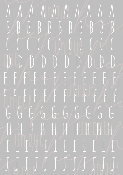 Rub On Aufkleber Buchstaben-Set Alphabet Personalisierung A5 Warum du unsere Rub-Ons lieben wirst:  ✔ Randloser Premium-Look   ✔ Besondere Haptik   ✔ Präzise Platzierung dank transparenter Trägerfolie  ✔ Wasser- und kratzfest // Hitze- und UV-beständig   ✔ Starke Haftung auf Glas, Keramik, Holz, Raysin u.v.m.  ✔ Langlebig und hochwertig verarbeitet  ✔ Auch gewerblich nutzbar – keine zusätzliche Lizenz nötig