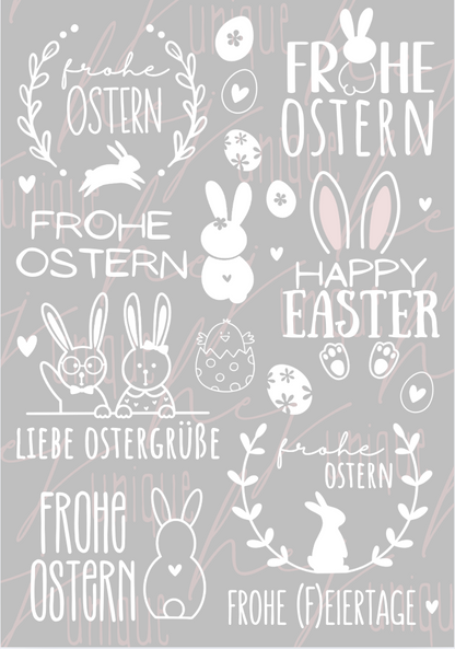 Rub On Aufkleber Ostern A5 DIY Warum du unsere Rub-Ons lieben wirst:  ✔ Randloser Premium-Look   ✔ Besondere Haptik   ✔ Präzise Platzierung dank transparenter Trägerfolie  ✔ Wasser- und kratzfest // Hitze- und UV-beständig   ✔ Starke Haftung auf Glas, Keramik, Holz, Raysin u.v.m.  ✔ Langlebig und hochwertig verarbeitet  ✔ Auch gewerblich nutzbar – keine zusätzliche Lizenz nötig