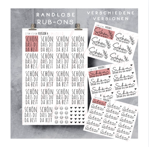 Rub On Aufkleber  bist versch Versionen