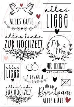 Rub On Aufkleber Hochzeit 2 A5 Warum du unsere Rub-Ons lieben wirst:  ✔ Randloser Premium-Look   ✔ Besondere Haptik   ✔ Präzise Platzierung dank transparenter Trägerfolie  ✔ Wasser- und kratzfest // Hitze- und UV-beständig   ✔ Starke Haftung auf Glas, Keramik, Holz, Raysin u.v.m.  ✔ Langlebig und hochwertig verarbeitet  ✔ Auch gewerblich nutzbar – keine zusätzliche Lizenz nötig