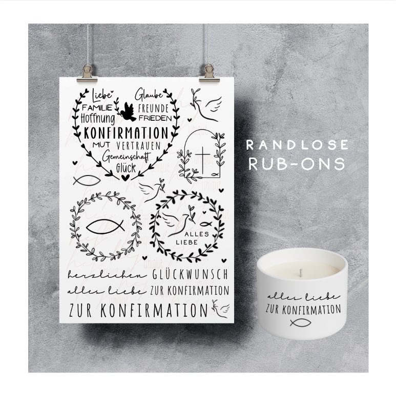 Rub On Aufkleber Konfirmation A5