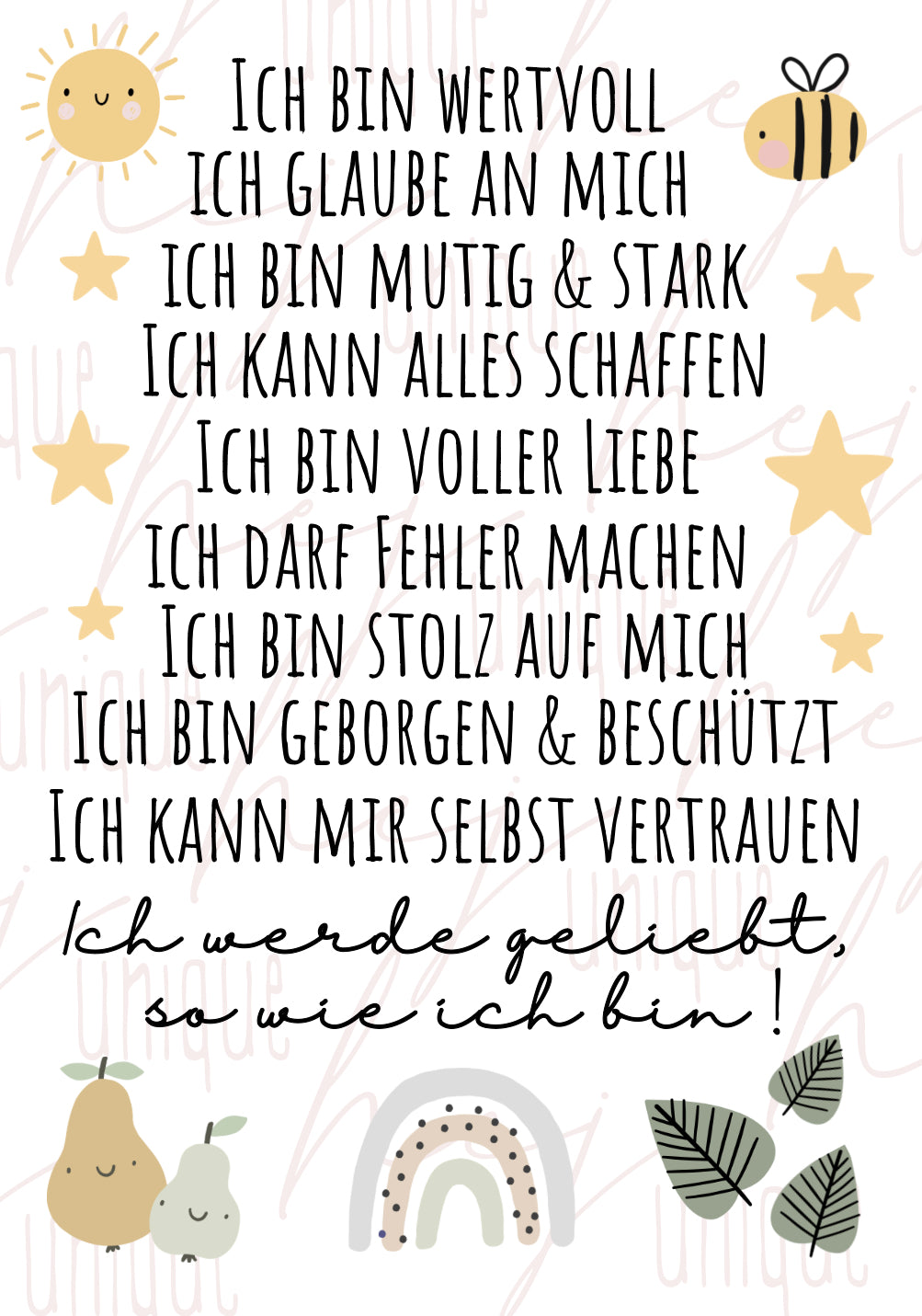 Rub On Aufkleber Affirmation grün A6 Warum du unsere Rub-Ons lieben wirst:  ✔ Randloser Premium-Look   ✔ Besondere Haptik   ✔ Präzise Platzierung dank transparenter Trägerfolie  ✔ Wasser- und kratzfest // Hitze- und UV-beständig   ✔ Starke Haftung auf Glas, Keramik, Holz, Raysin u.v.m.  ✔ Langlebig und hochwertig verarbeitet  ✔ Auch gewerblich nutzbar – keine zusätzliche Lizenz nötig