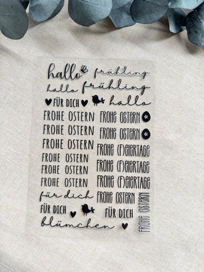 Rub On Aufkleber Schriftzüge Ostern 1.0 A5 Warum du unsere Rub-Ons lieben wirst:  ✔ Randloser Premium-Look   ✔ Besondere Haptik   ✔ Präzise Platzierung dank transparenter Trägerfolie  ✔ Wasser- und kratzfest // Hitze- und UV-beständig   ✔ Starke Haftung auf Glas, Keramik, Holz, Raysin u.v.m.  ✔ Langlebig und hochwertig verarbeitet  ✔ Auch gewerblich nutzbar – keine zusätzliche Lizenz nötig
