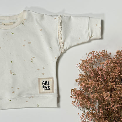 Oversize Pullover tinyflower Bio-Baumwolle Unikat