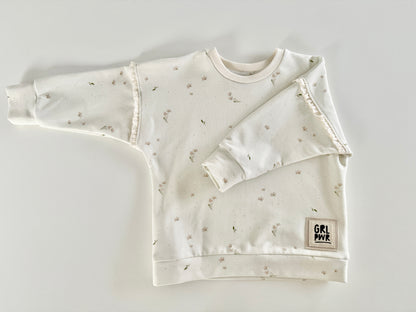 Oversize Pullover tinyflower Bio-Baumwolle Unikat
