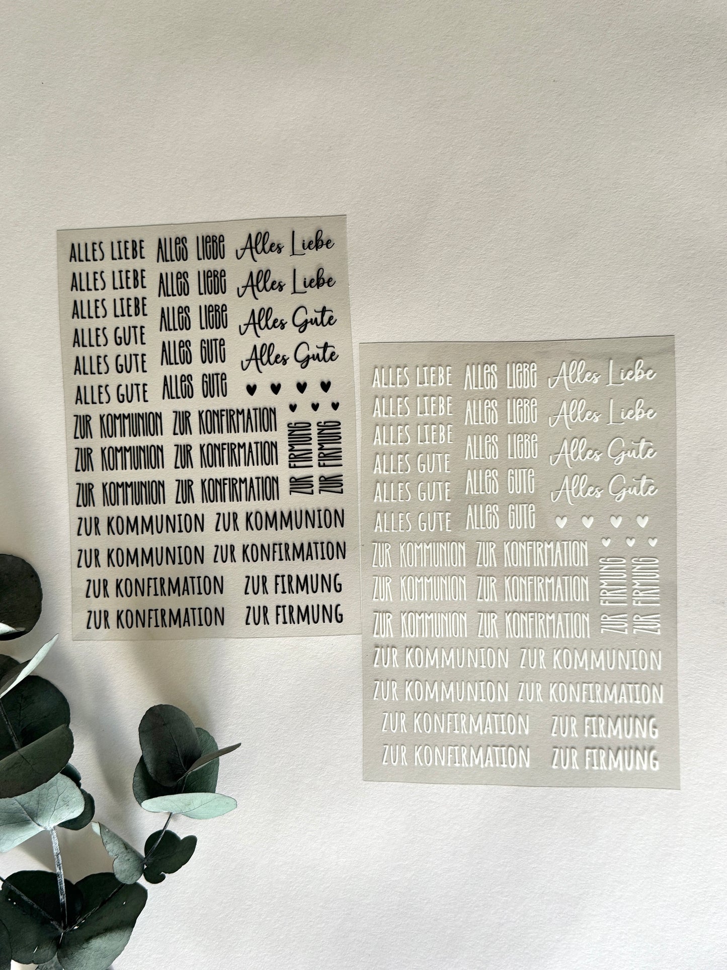 Rub On Aufkleber Schriftzüge Kommunion Konfirmation Firmung Reagenzgläser A5 Warum du unsere Rub-Ons lieben wirst:  ✔ Randloser Premium-Look   ✔ Besondere Haptik   ✔ Präzise Platzierung dank transparenter Trägerfolie  ✔ Wasser- und kratzfest // Hitze- und UV-beständig   ✔ Starke Haftung auf Glas, Keramik, Holz, Raysin u.v.m.  ✔ Langlebig und hochwertig verarbeitet  ✔ Auch gewerblich nutzbar – keine zusätzliche Lizenz nötig