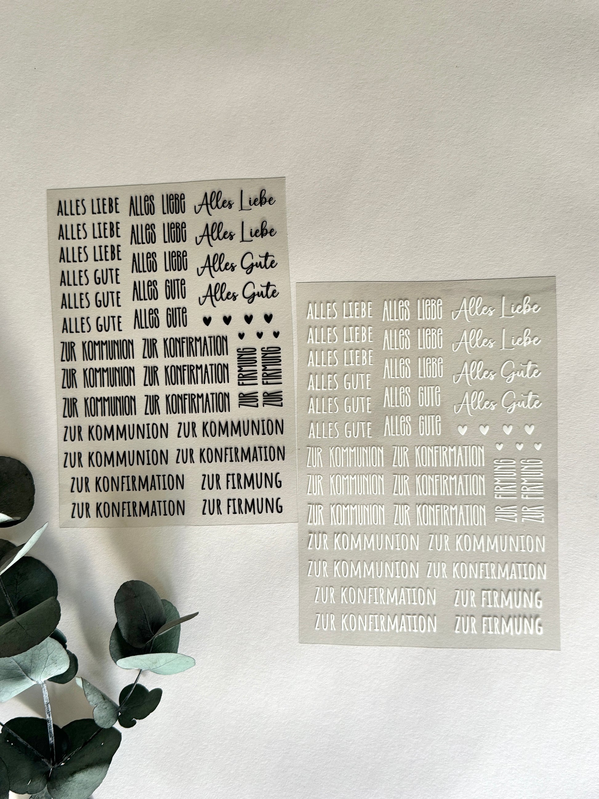 Rub On Aufkleber Schriftzüge Kommunion Konfirmation Firmung Reagenzgläser A5 Warum du unsere Rub-Ons lieben wirst:  ✔ Randloser Premium-Look   ✔ Besondere Haptik   ✔ Präzise Platzierung dank transparenter Trägerfolie  ✔ Wasser- und kratzfest // Hitze- und UV-beständig   ✔ Starke Haftung auf Glas, Keramik, Holz, Raysin u.v.m.  ✔ Langlebig und hochwertig verarbeitet  ✔ Auch gewerblich nutzbar – keine zusätzliche Lizenz nötig