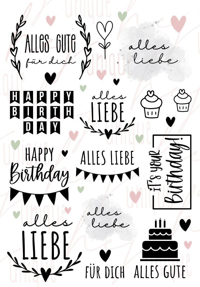 Rub On Aufkleber Geburtstag Happy birthday Alles Gute A5 Warum du unsere Rub-Ons lieben wirst:  ✔ Randloser Premium-Look   ✔ Besondere Haptik   ✔ Präzise Platzierung dank transparenter Trägerfolie  ✔ Wasser- und kratzfest // Hitze- und UV-beständig   ✔ Starke Haftung auf Glas, Keramik, Holz, Raysin u.v.m.  ✔ Langlebig und hochwertig verarbeitet  ✔ Auch gewerblich nutzbar – keine zusätzliche Lizenz nötig