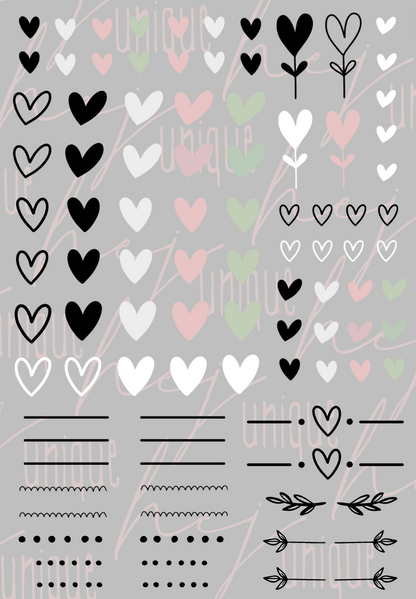 Rub On Aufkleber Herzen A5 Warum du unsere Rub-Ons lieben wirst:  ✔ Randloser Premium-Look   ✔ Besondere Haptik   ✔ Präzise Platzierung dank transparenter Trägerfolie  ✔ Wasser- und kratzfest // Hitze- und UV-beständig   ✔ Starke Haftung auf Glas, Keramik, Holz, Raysin u.v.m.  ✔ Langlebig und hochwertig verarbeitet  ✔ Auch gewerblich nutzbar – keine zusätzliche Lizenz nötig