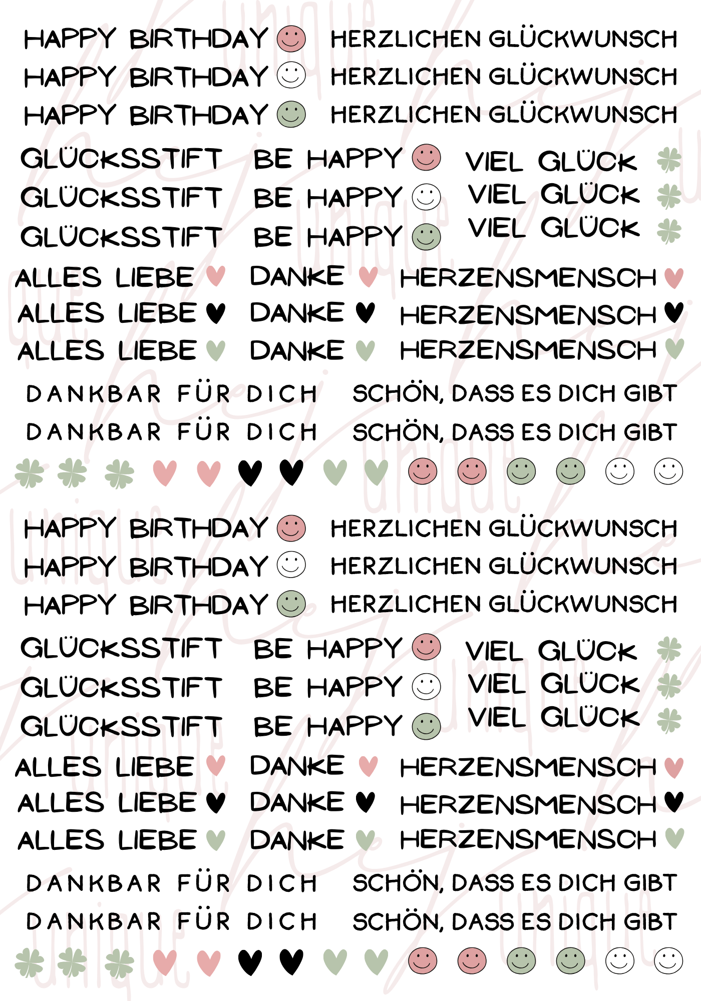 Rub On Aufkleber Wünsche Mini zb für Kugelschreiber A5 A6 Warum du unsere Rub-Ons lieben wirst:  ✔ Randloser Premium-Look   ✔ Besondere Haptik   ✔ Präzise Platzierung dank transparenter Trägerfolie  ✔ Wasser- und kratzfest // Hitze- und UV-beständig   ✔ Starke Haftung auf Glas, Keramik, Holz, Raysin u.v.m.  ✔ Langlebig und hochwertig verarbeitet  ✔ Auch gewerblich nutzbar – keine zusätzliche Lizenz nötig