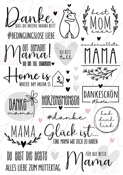 Rub On Aufkleber Muttertag 2 A5 Warum du unsere Rub-Ons lieben wirst:  ✔ Randloser Premium-Look   ✔ Besondere Haptik   ✔ Präzise Platzierung dank transparenter Trägerfolie  ✔ Wasser- und kratzfest // Hitze- und UV-beständig   ✔ Starke Haftung auf Glas, Keramik, Holz, Raysin u.v.m.  ✔ Langlebig und hochwertig verarbeitet  ✔ Auch gewerblich nutzbar – keine zusätzliche Lizenz nötig