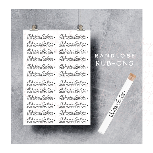 Rub On Aufkleber Glückwünsche Konfirmation Geld Geschenk A6 und A5
