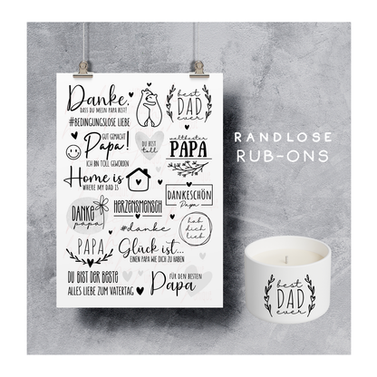Rub On Aufkleber Vatertag 2 Danke Papa A5
