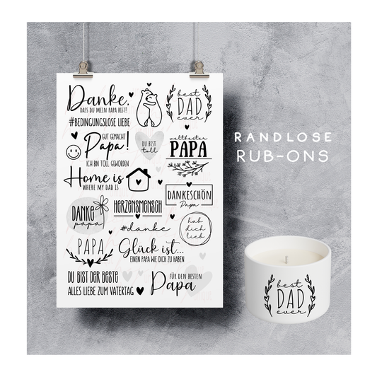Rub On Aufkleber Vatertag 2 Danke Papa A5