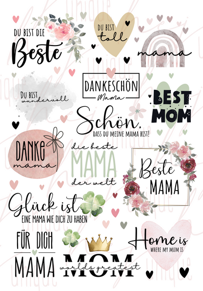 Rub On Aufkleber Muttertag A5 Warum du unsere Rub-Ons lieben wirst:  ✔ Randloser Premium-Look   ✔ Besondere Haptik   ✔ Präzise Platzierung dank transparenter Trägerfolie  ✔ Wasser- und kratzfest // Hitze- und UV-beständig   ✔ Starke Haftung auf Glas, Keramik, Holz, Raysin u.v.m.  ✔ Langlebig und hochwertig verarbeitet  ✔ Auch gewerblich nutzbar – keine zusätzliche Lizenz nötig