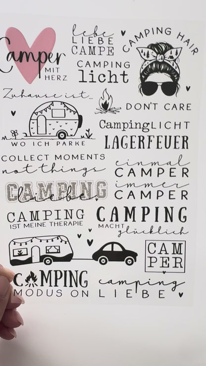 Rub On Aufkleber Camping A5 A5