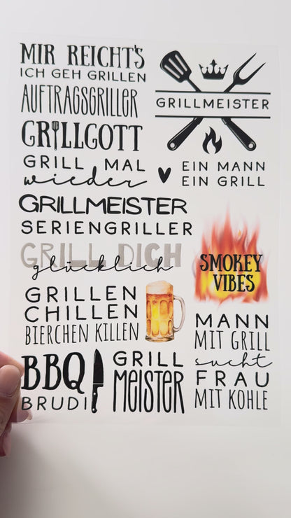 Rub On Aufkleber BBQ A5 Rub on