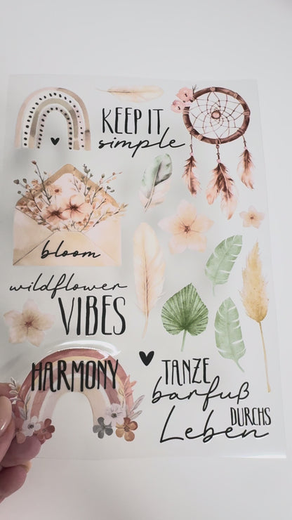 Rub On Aufkleber Boho A5 Deko